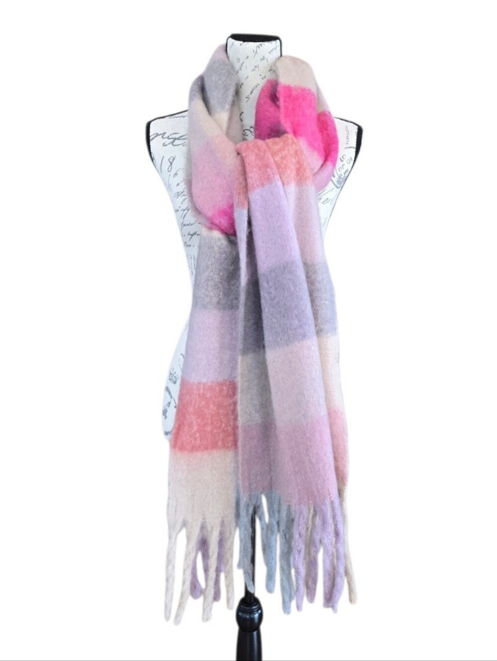 Renee's NYC Accessories Oversized Stripe Blanket Fringed Scarf